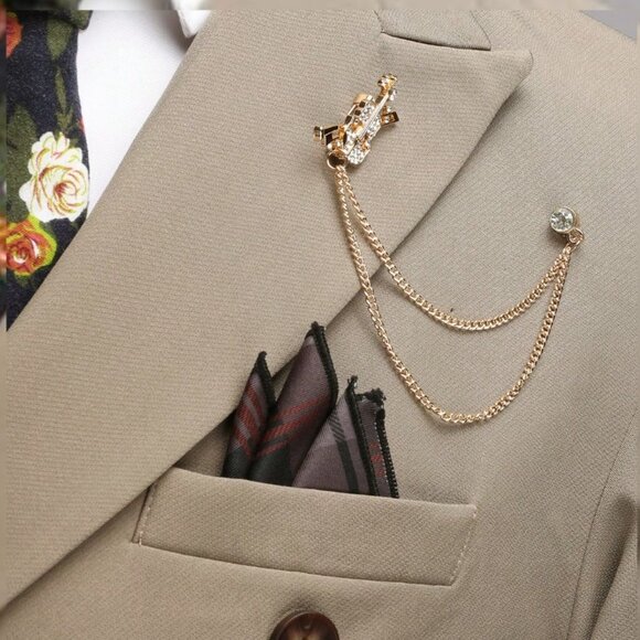 Men’s Double-breasted Notched Lapel Two-Piece Suit XS-2X - Picture 8 of 9